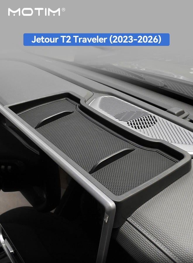 موتيم منظم صندوق التخزين للوحة القيادة لسيارة Jetour T2 Traveller (2023-2026) ملحقات صينية الكونسول المركزية المثالية للهاتف والمفاتيح والمناديل - Image 2